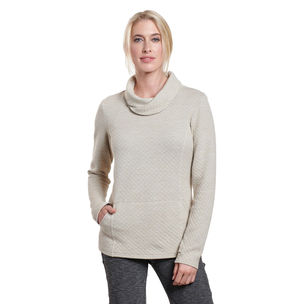 Kuhl Women's Quilted Cowl Neck Long Sleeve Sweatshirt Cozy Casual Top
